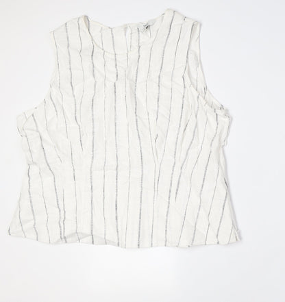 Womens UK Size 22 Marks and Spencer White Basic Button-Up