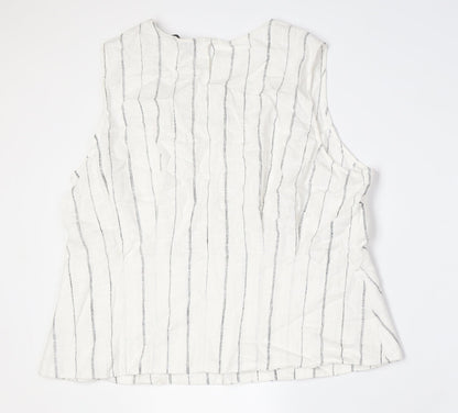 Womens UK Size 22 Marks and Spencer White Basic Button-Up