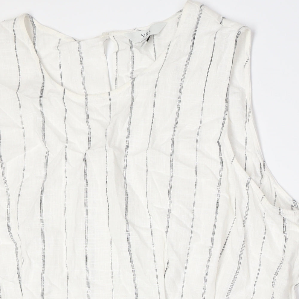 Womens UK Size 22 Marks and Spencer White Basic Button-Up