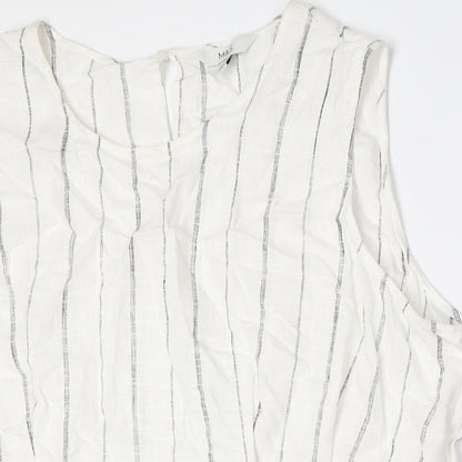 Womens UK Size 22 Marks and Spencer White Basic Button-Up