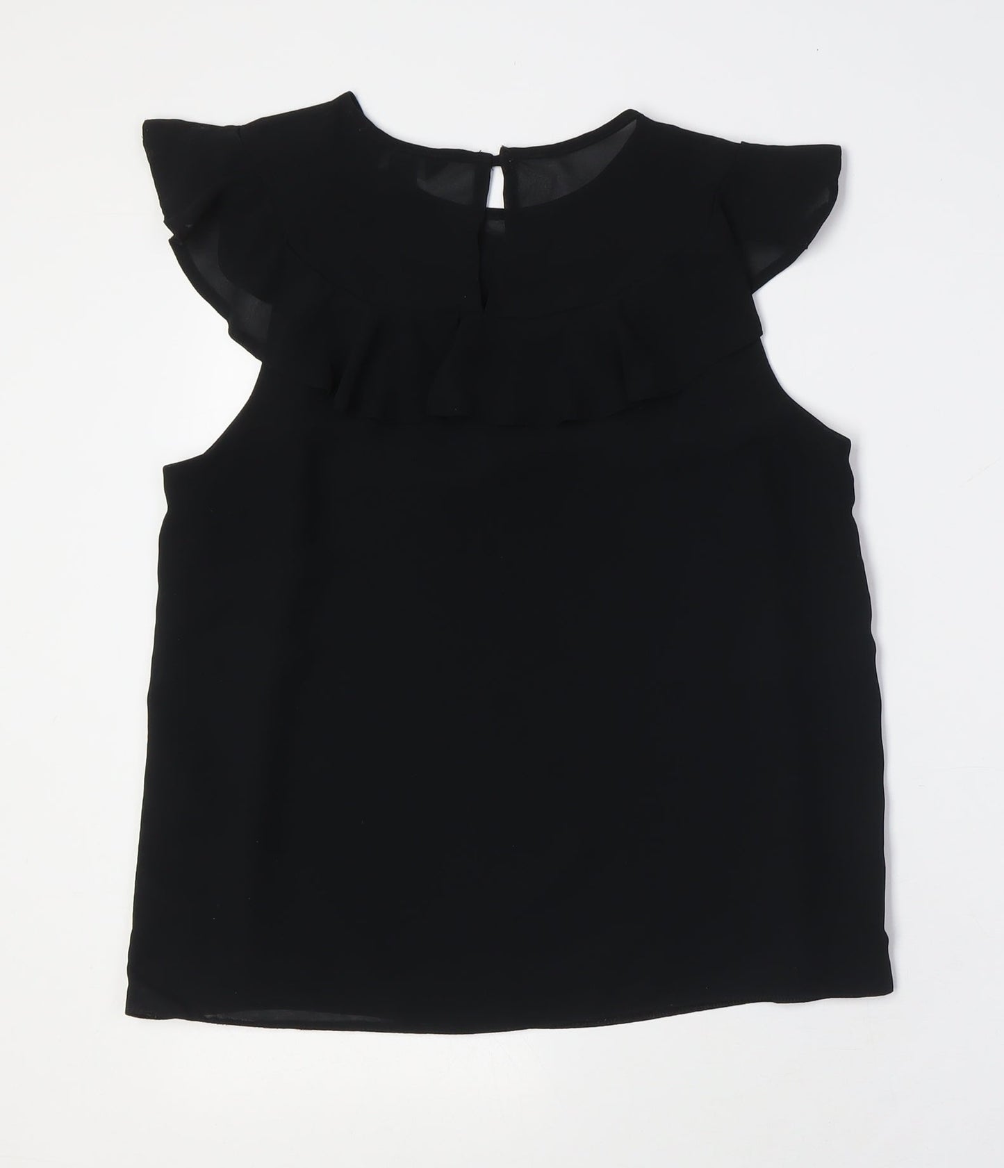 Womens UK Size 10 New Look Black Basic Button-Up