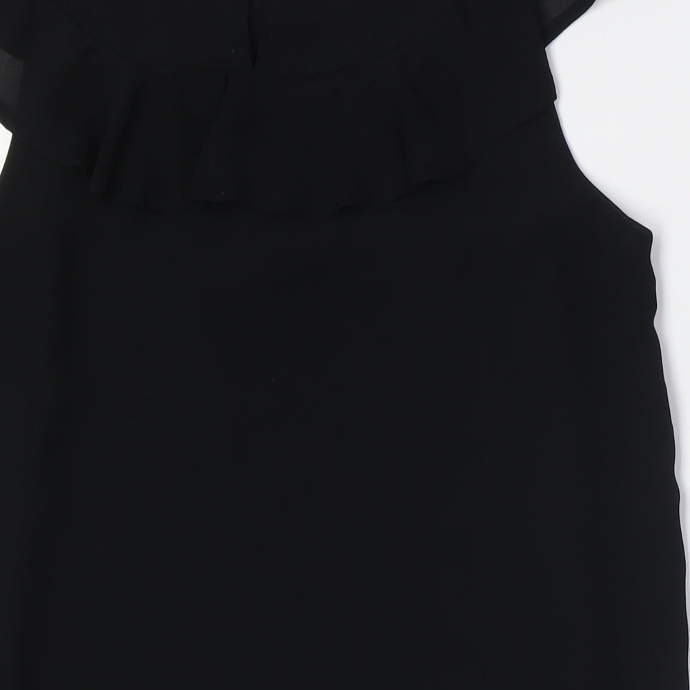 Womens UK Size 10 New Look Black Basic Button-Up