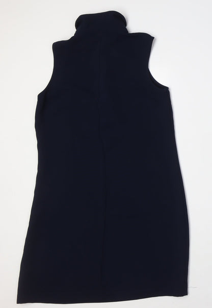 Koton Womens Blue Polyester A-Line Size 8 Collared Button
