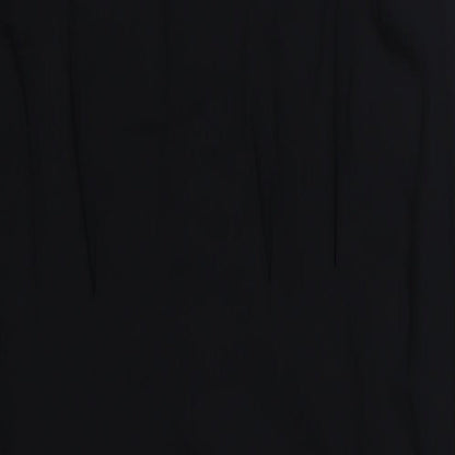 Marks and Spencer Womens Black Polyester A-Line Size 14 Round Neck Zip