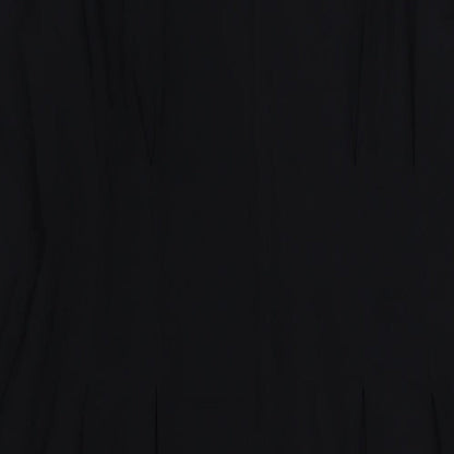 Marks and Spencer Womens Black Polyester A-Line Size 14 Round Neck Zip