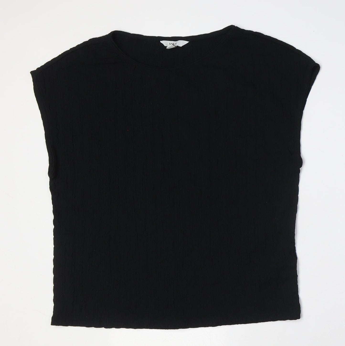 Womens UK Size 20 Marks and Spencer Black Basic Button-Up