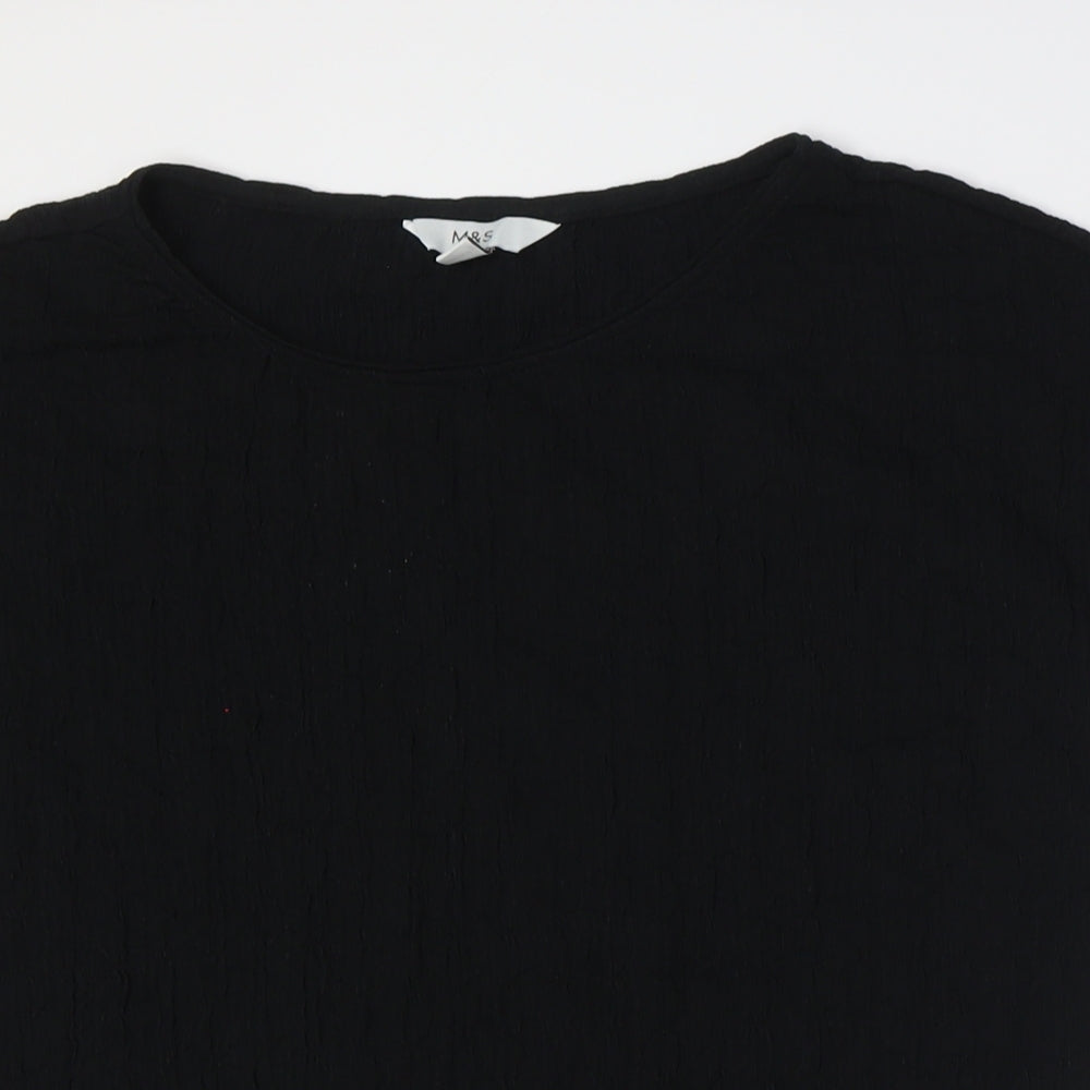 Womens UK Size 20 Marks and Spencer Black Basic Button-Up