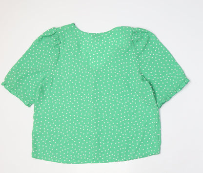 Womens UK Size 14 Marks and Spencer Green Basic Button-Up