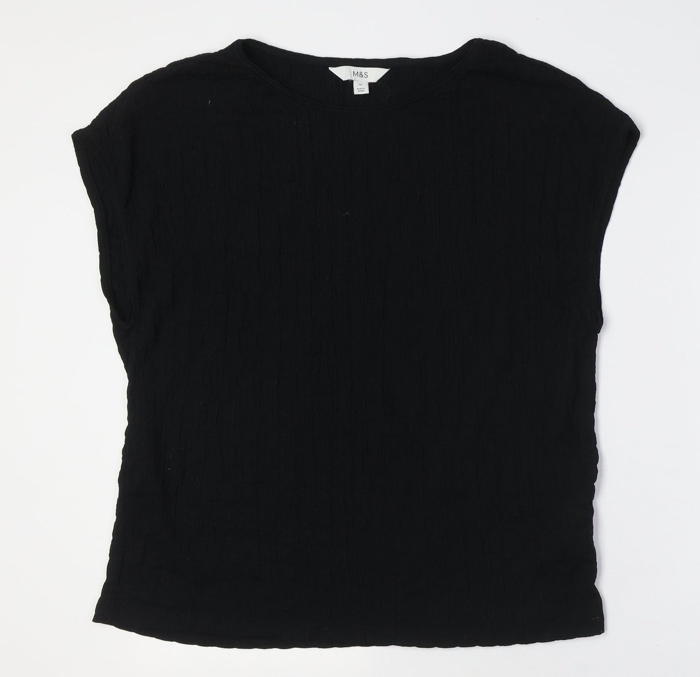 Womens UK Size 16 Marks and Spencer Black Basic Button-Up