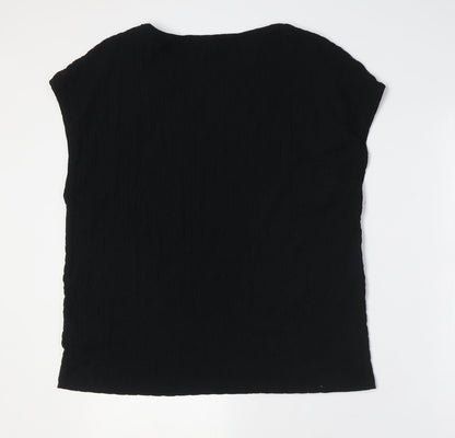 Womens UK Size 16 Marks and Spencer Black Basic Button-Up