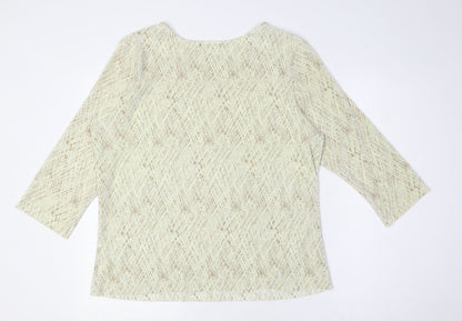 Marks and Spencer Womens Beige Polyester Basic Button-Up Size 18 Round Neck