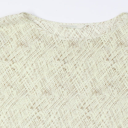 Marks and Spencer Womens Beige Polyester Basic Button-Up Size 18 Round Neck