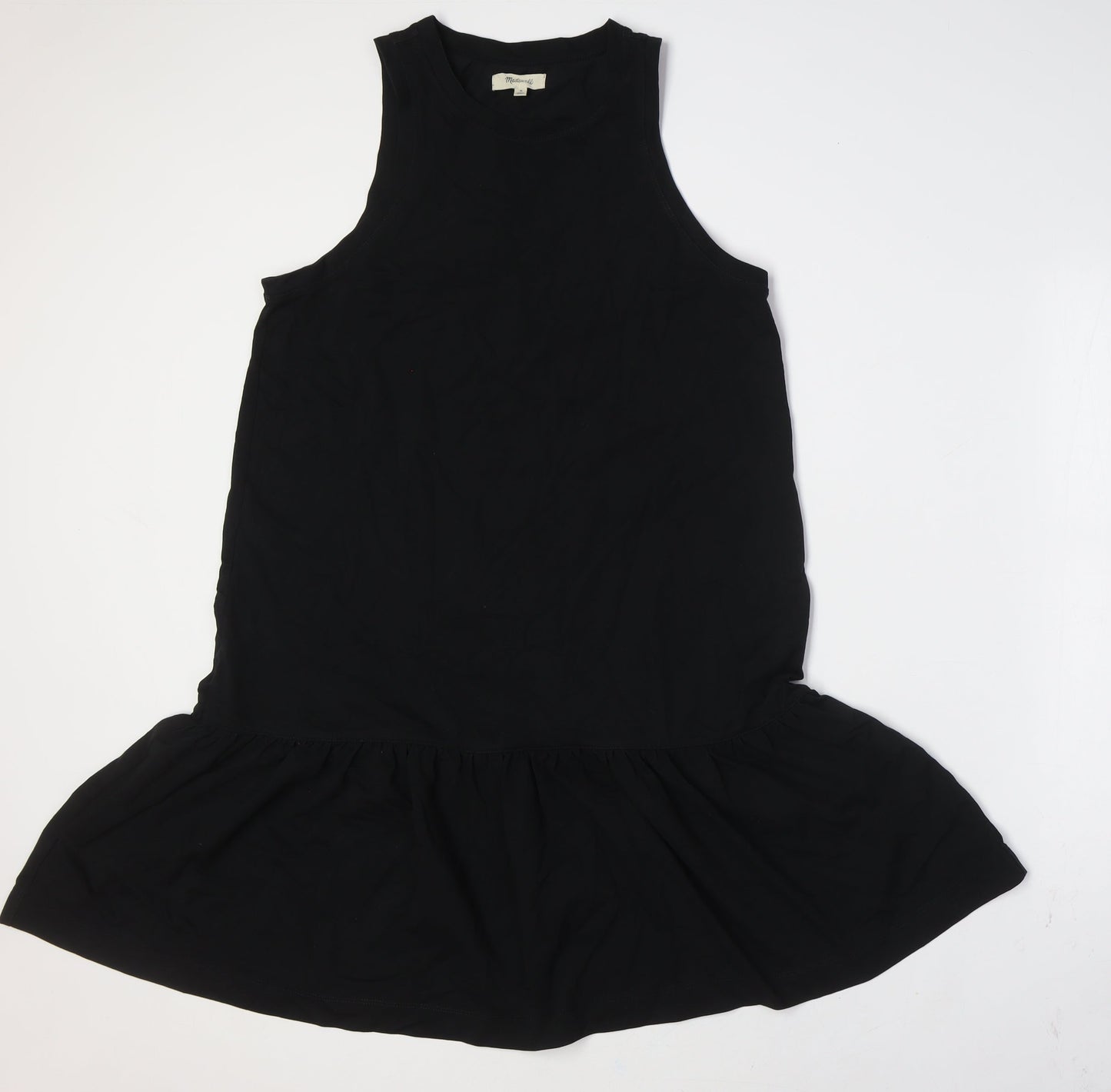 Madewell Womens Black Cotton A-Line Size M Round Neck - Peplum