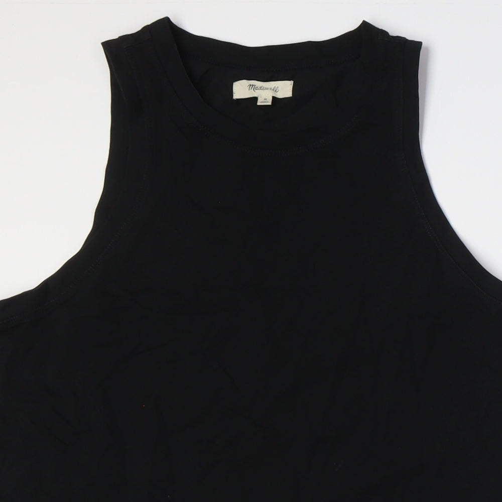 Madewell Womens Black Cotton A-Line Size M Round Neck - Peplum