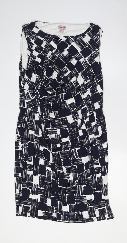 Phase Eight Womens Blue Viscose Pencil Dress Size 18 Boat Neck