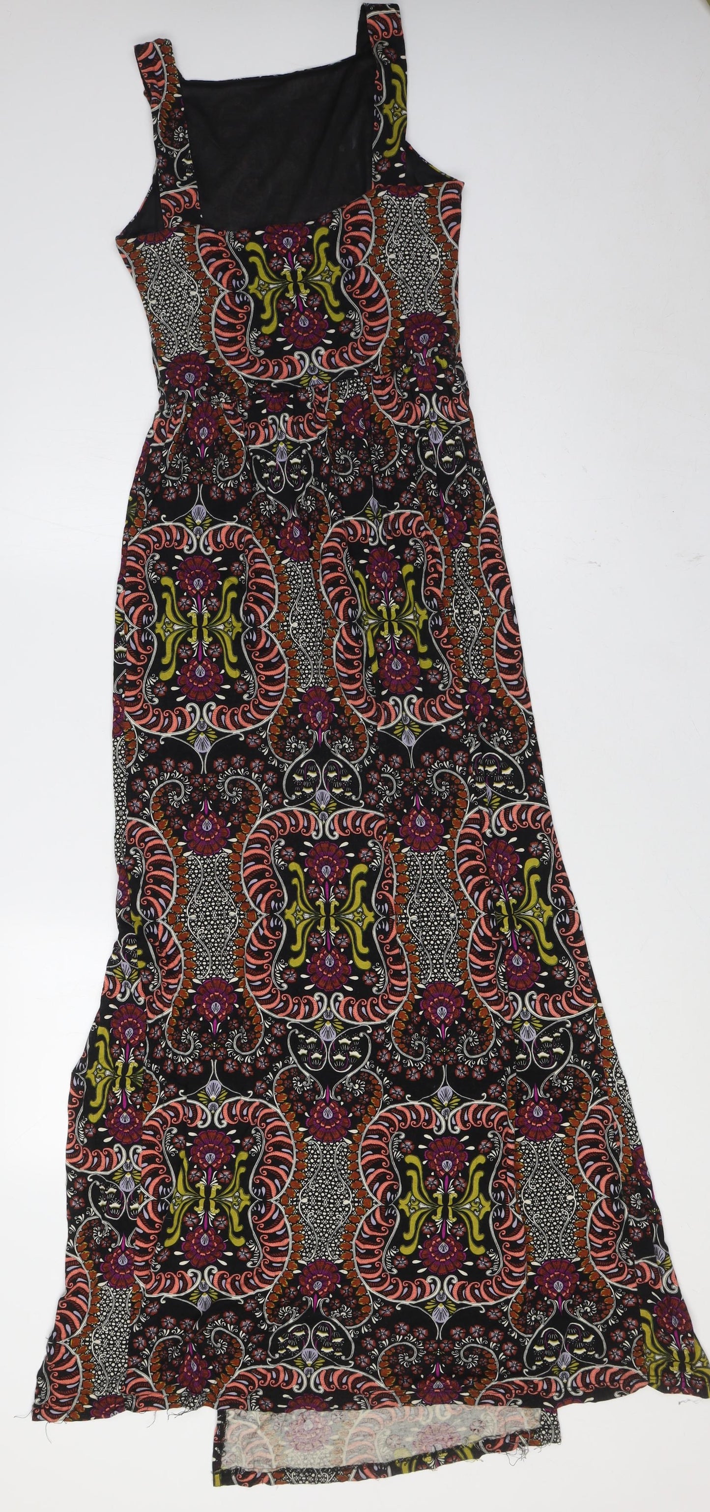 Miss Selfridge Womens Multicoloured Viscose A-Line Size 10 Square Neck