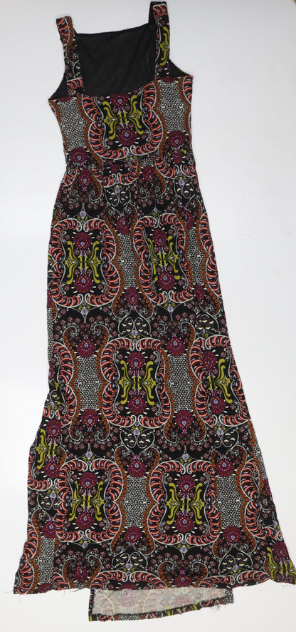 Miss Selfridge Womens Multicoloured Viscose A-Line Size 10 Square Neck