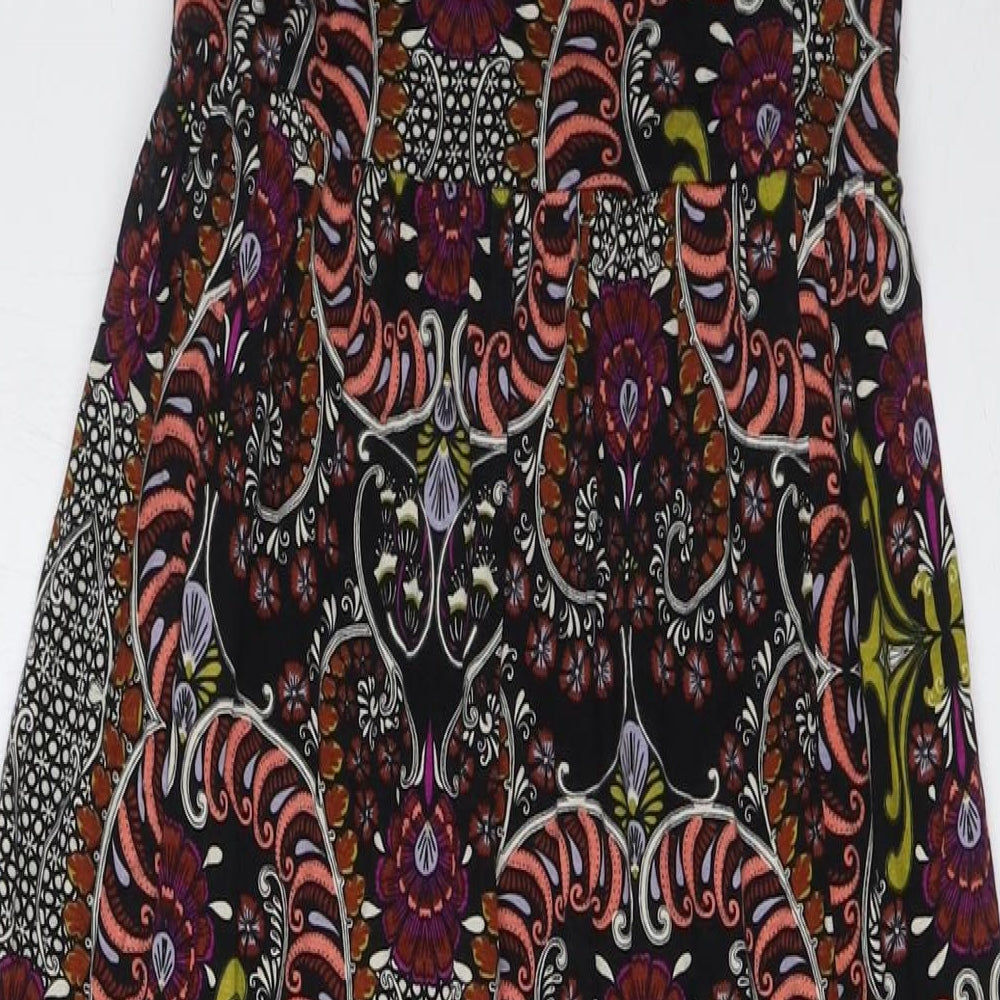Miss Selfridge Womens Multicoloured Viscose A-Line Size 10 Square Neck