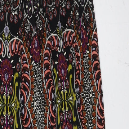 Miss Selfridge Womens Multicoloured Viscose A-Line Size 10 Square Neck