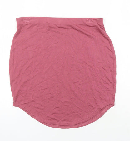 PRETTYLITTLETHING Womens Orange Viscose Mini Skirt Size 10