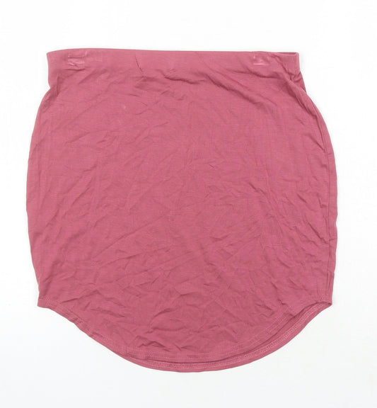 PRETTYLITTLETHING Womens Orange Viscose Mini Skirt Size 10