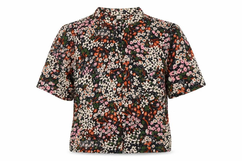 Womens UK Size 8 Topshop Multicoloured Cropped Blouse