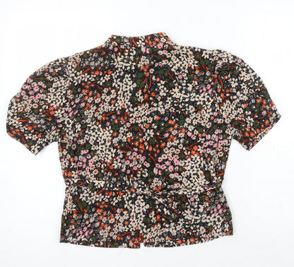 Womens UK Size 8 Topshop Multicoloured Cropped Blouse