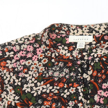 Womens UK Size 8 Topshop Multicoloured Cropped Blouse