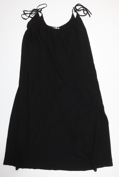 ASOS Womens Black Houndstooth Polyester Maxi Size 12 Boat Neck