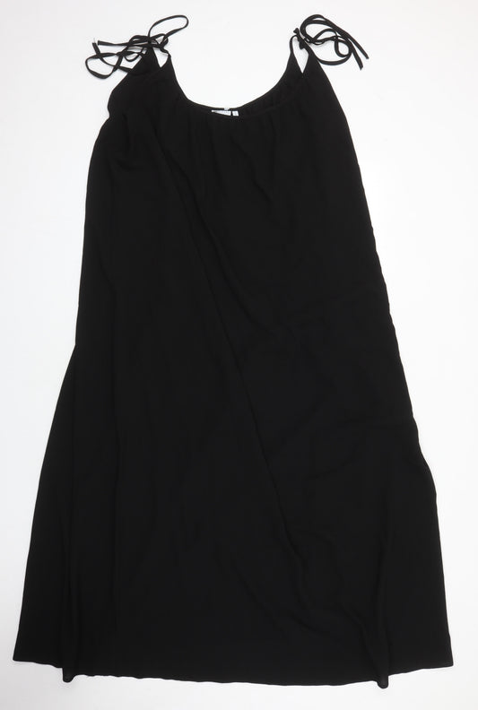 ASOS Womens Black Houndstooth Polyester Maxi Size 12 Boat Neck