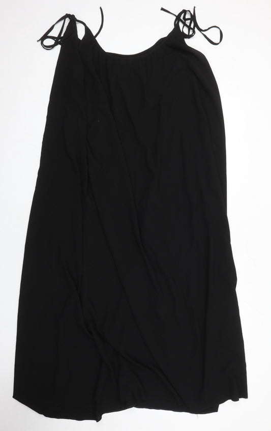 ASOS Womens Black Houndstooth Polyester Maxi Size 12 Boat Neck