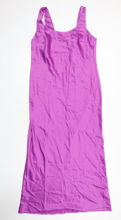 ASOS Womens Purple Polyester Maxi Size 12 Scoop Neck