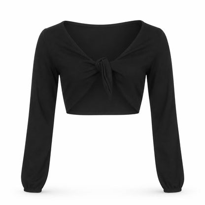 Womens UK Size 6 Boohoo Black Cropped Blouse