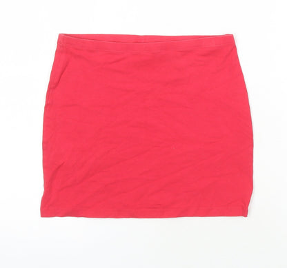 H&M Womens Pink Cotton Mini Skirt Size 10