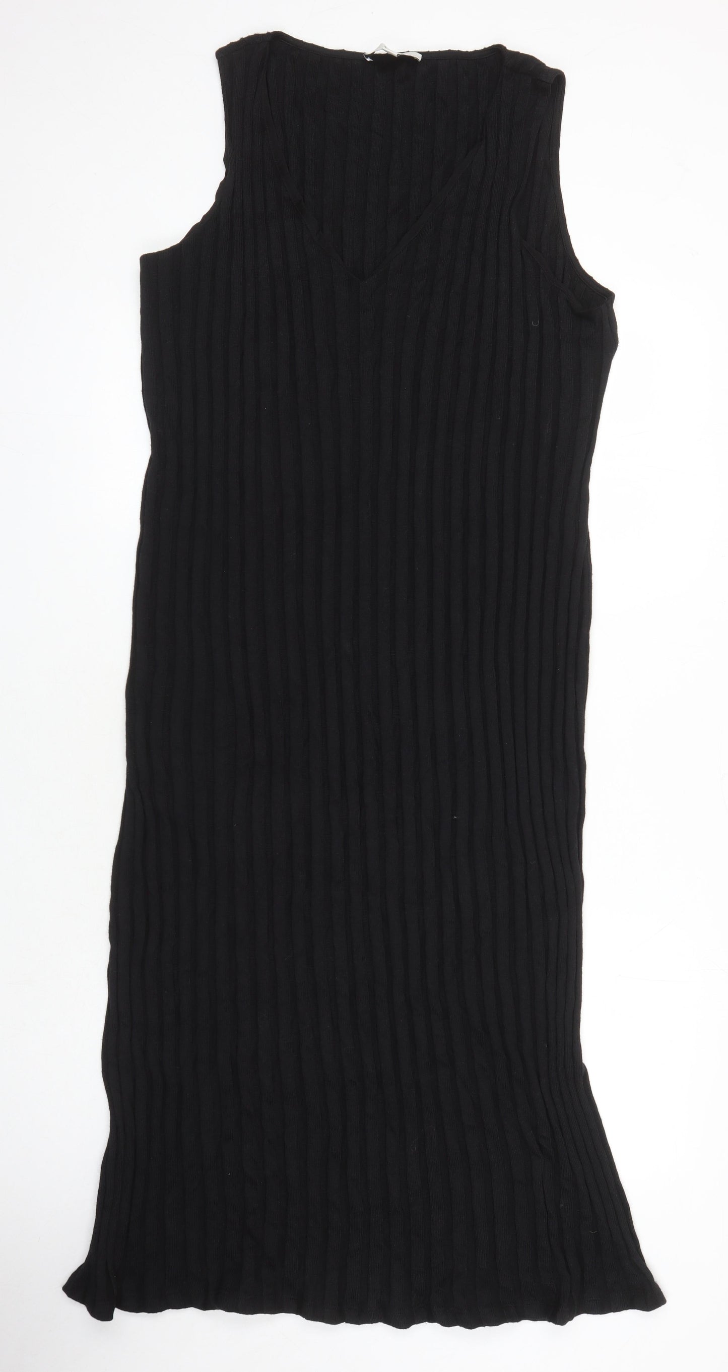 M&S Womens Black Polyester Maxi Size 22 Sweetheart