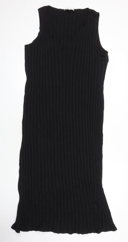 M&S Womens Black Polyester Maxi Size 22 Sweetheart