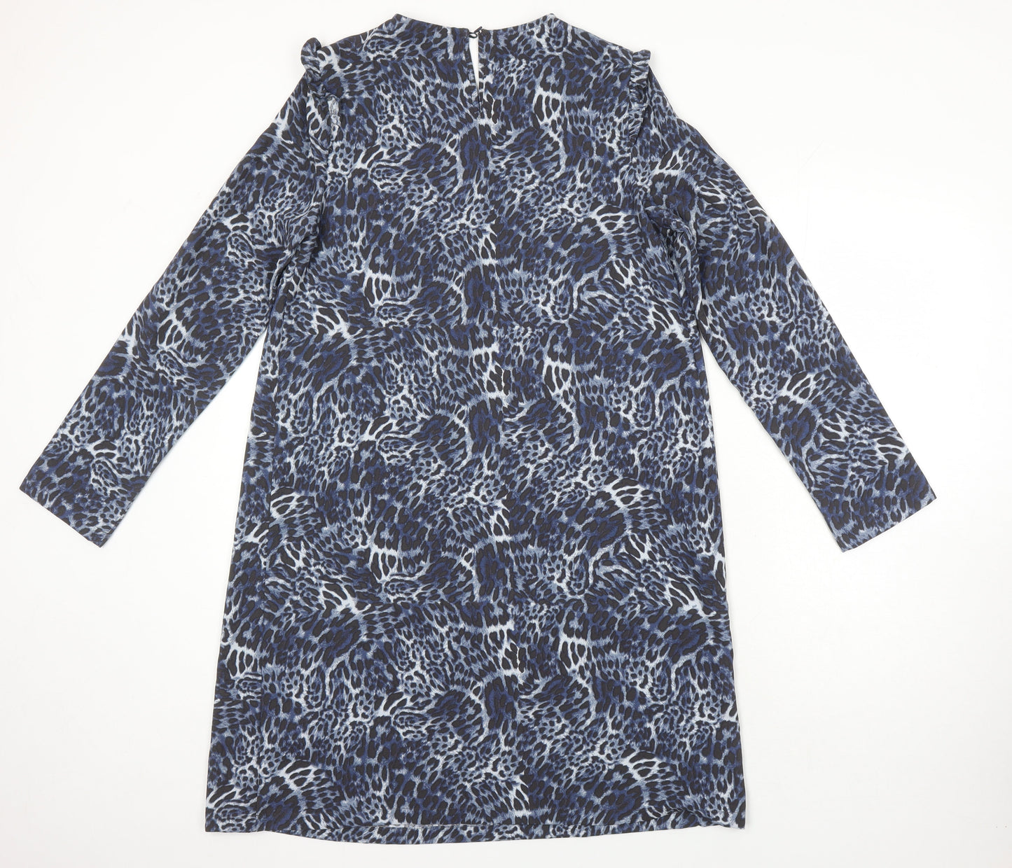 M&S Womens Multicoloured Geometric Polyester Shift Size 8 Scoop Neck