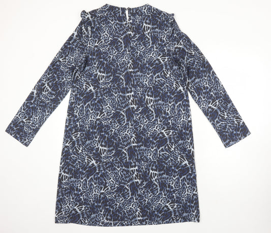 M&S Womens Multicoloured Geometric Polyester Shift Size 8 Scoop Neck