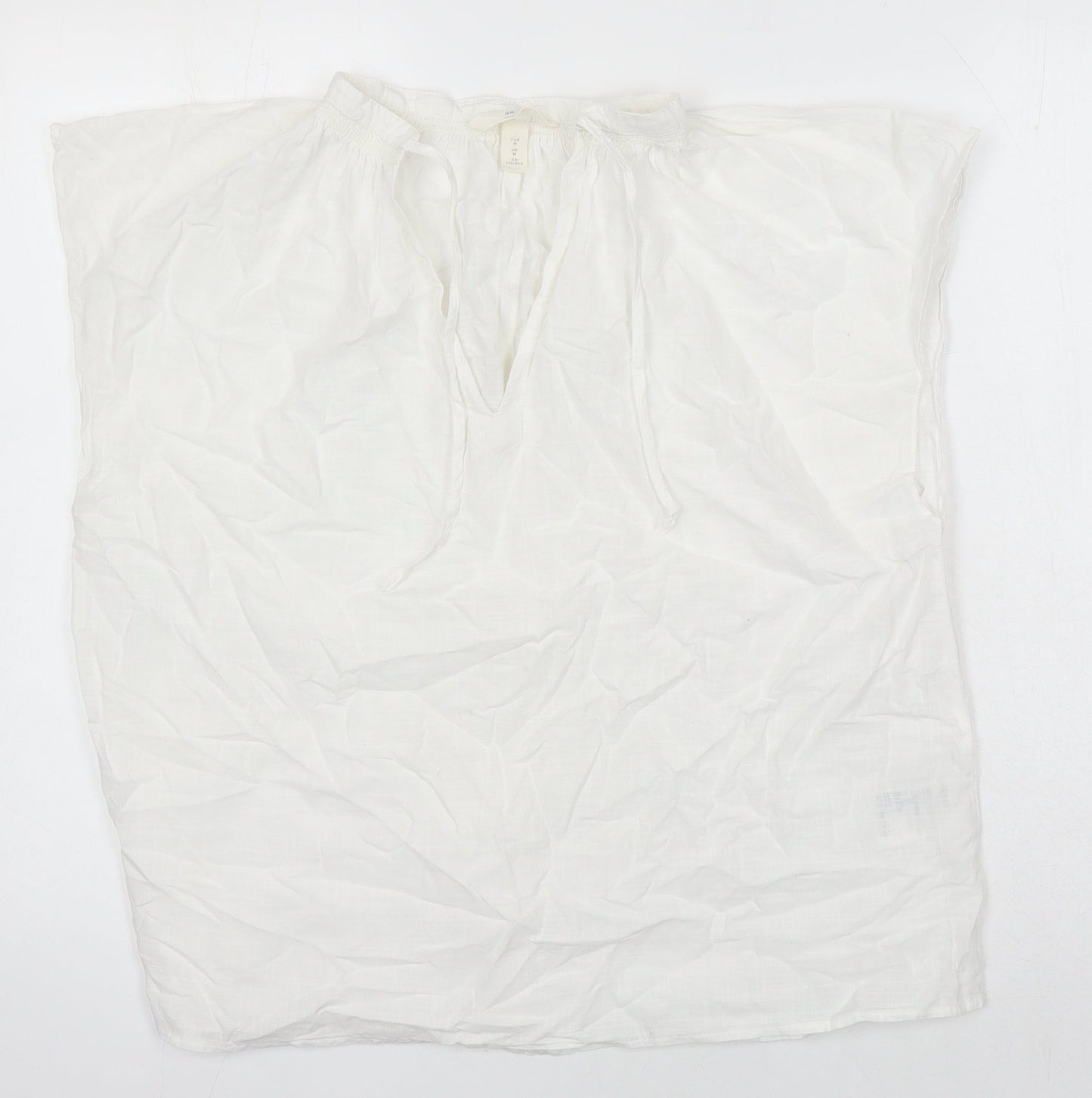 Womens UK Size M H&M White Tunic Blouse