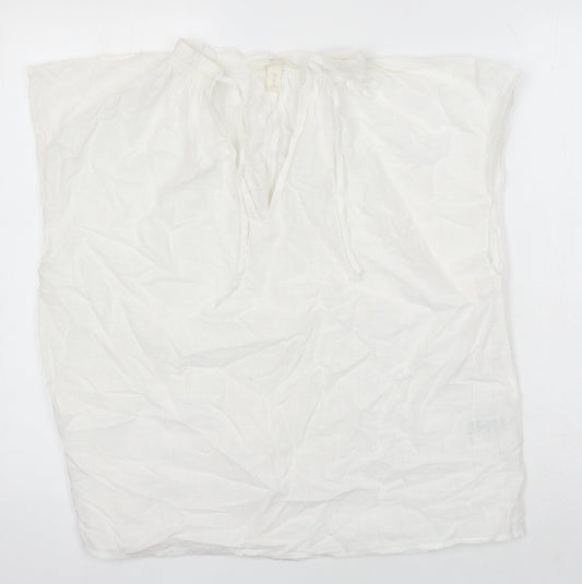 Womens UK Size M H&M White Tunic Blouse
