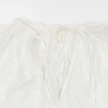Womens UK Size M H&M White Tunic Blouse