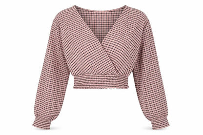 Womens UK Size XS H&M Pink Cropped Blouse