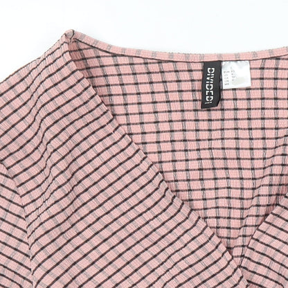 Womens UK Size XS H&M Pink Cropped Blouse