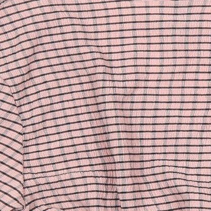 Womens UK Size XS H&M Pink Cropped Blouse