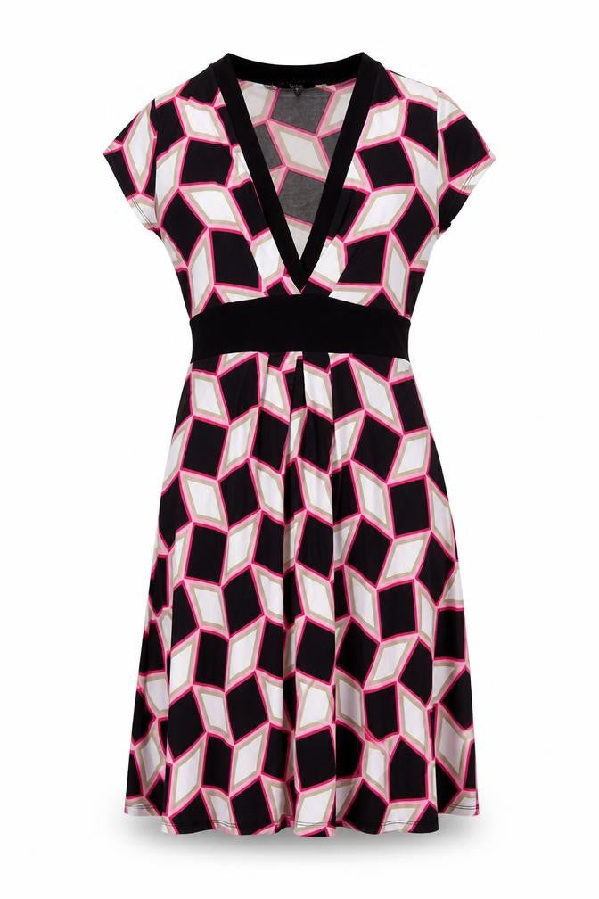 Principles Womens Multicoloured Geometric Polyester A-Line Size 12 V-Neck