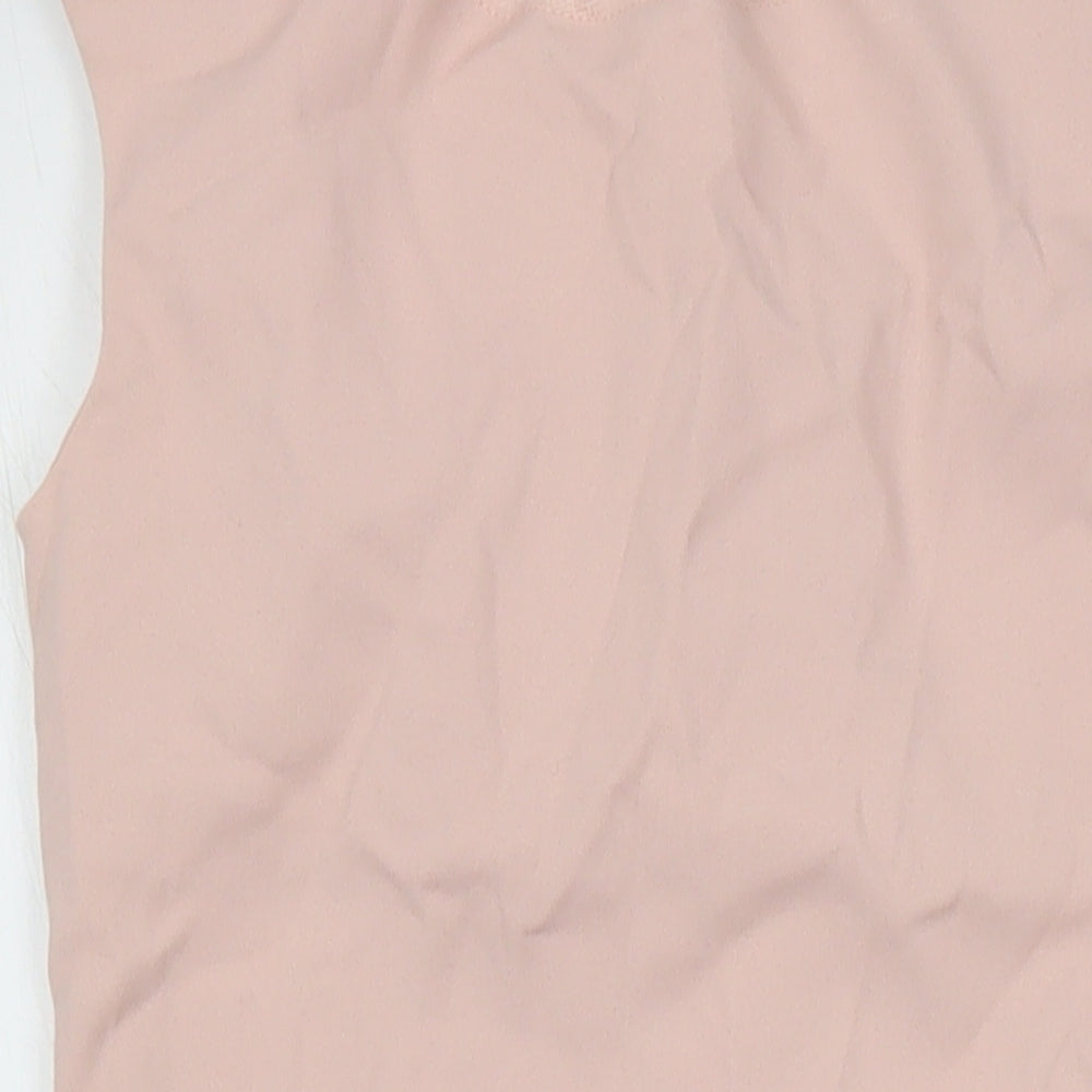 Zara Womens Pink Cotton Pencil Dress Size XS Boat Neck Zip - Pendulum waist