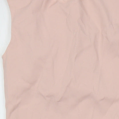 Zara Womens Pink Cotton Pencil Dress Size XS Boat Neck Zip - Pendulum waist