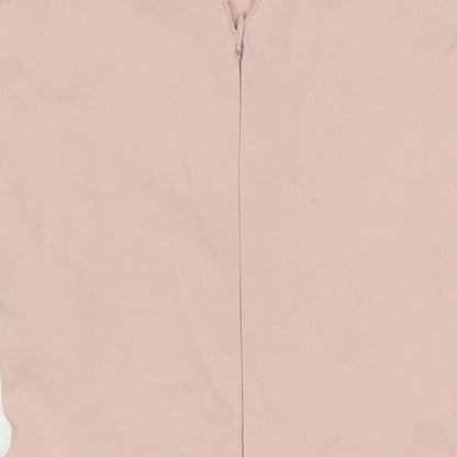 Zara Womens Pink Cotton Pencil Dress Size XS Boat Neck Zip - Pendulum waist