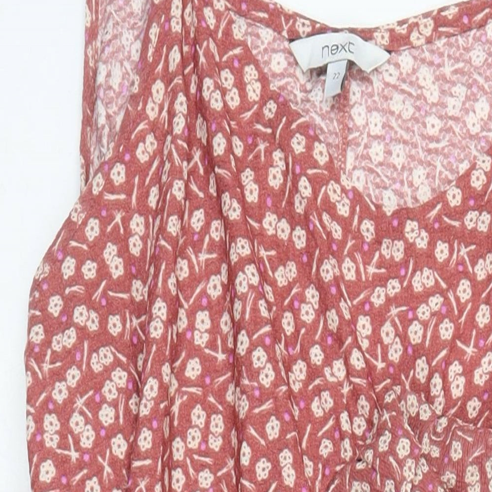 NEXT Womens Multicoloured Floral Polyester Maxi Size 22 V-Neck