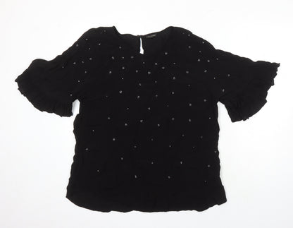 Womens UK Size 18 River Island Black Tunic Blouse